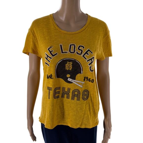 Sandro Paris Yellow The Losers Texas Linen Short Sleeve T-Shirt - Picture 2 of 9